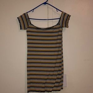 Yellow white black dress